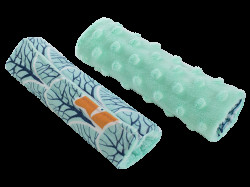 Medi Partners Stroller belt protectors (2 pcs.) cotton + minky – Forest + minky minky