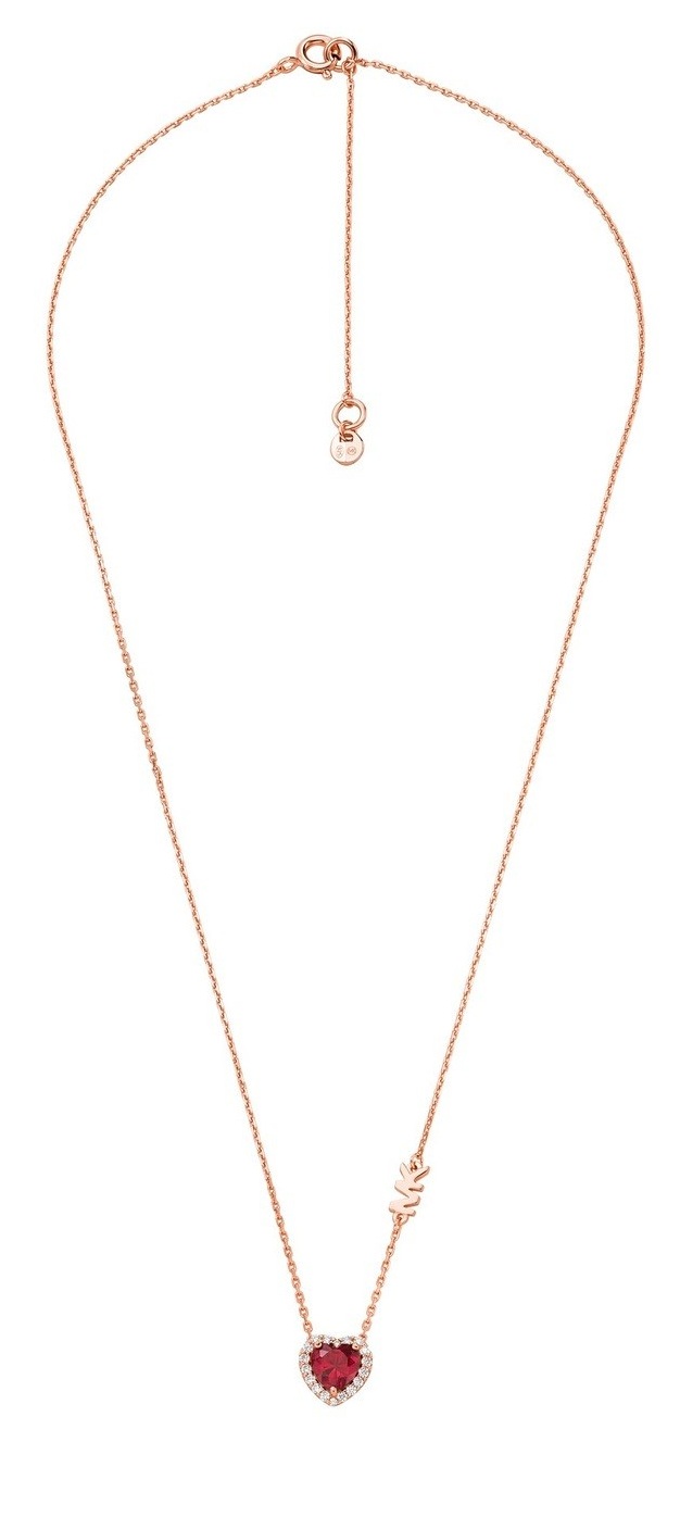 Michael Kors Krásný pozlacený náhrdelník se zirkony Pavé Heart MKC1520BG791