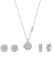 Michael Kors Luxusní stříbrná souprava šperků MKC1700SET (náhrdelník, 2x náušnice)