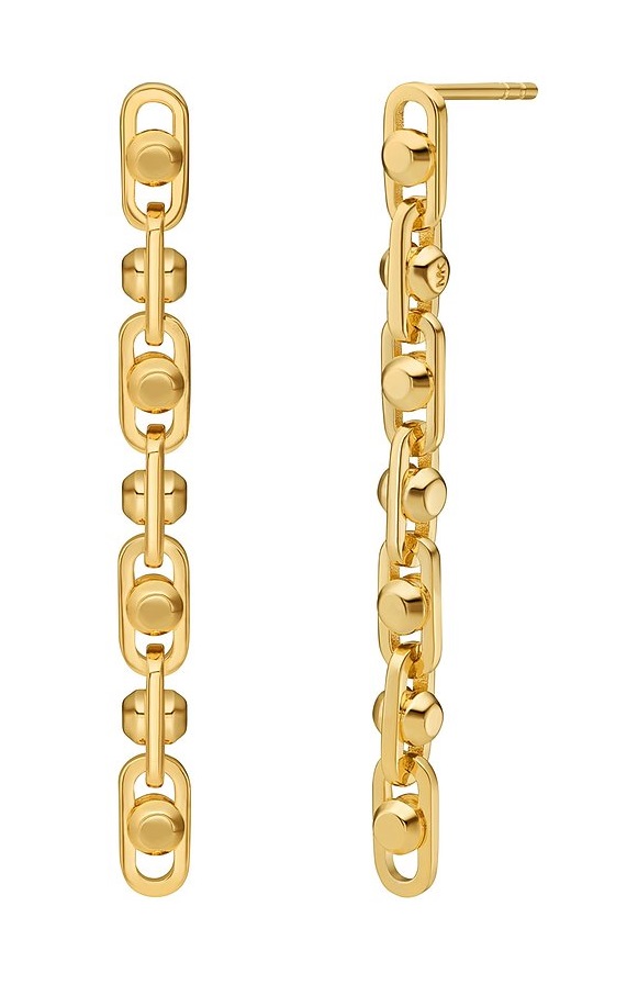 Michael Kors Nepřehlédnutelné pozlacené visací náušnice MKC171000710