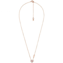 Michael Kors Něžný bronzový náhrdelník se zirkony Pavé Heart MKC1520A2791