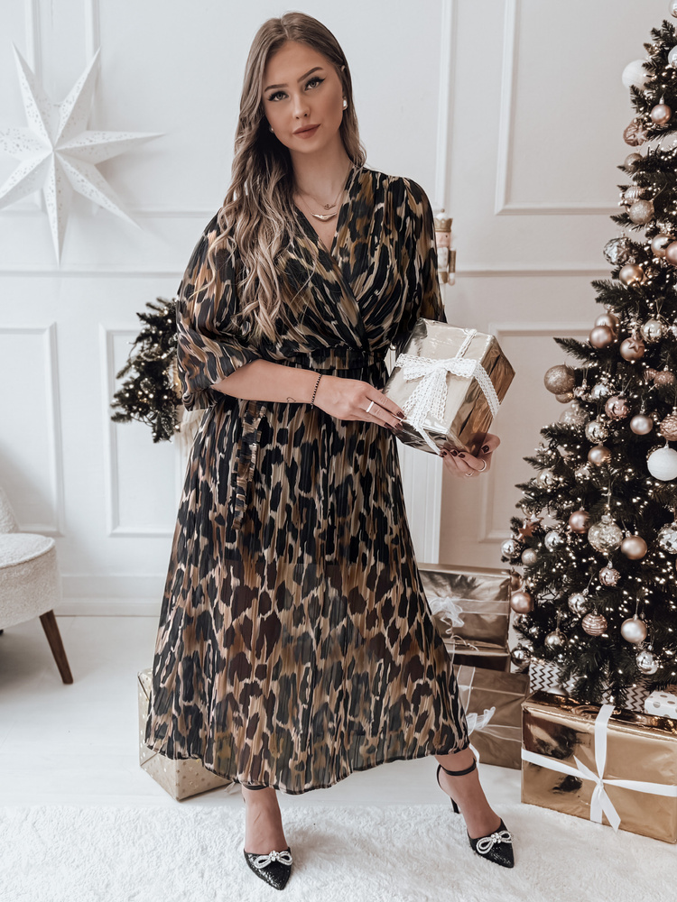 Midi šaty TIGRISSA s leopardím vzorem