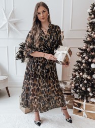 Midi šaty TIGRISSA s leopardím vzorem