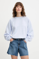 Mikina Abercrombie & Fitch dámská, modrá barva, hladká, KI152-5352-240