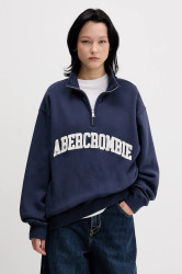 Mikina Abercrombie & Fitch dámská, modrá barva, s aplikací, KI152-5427-200