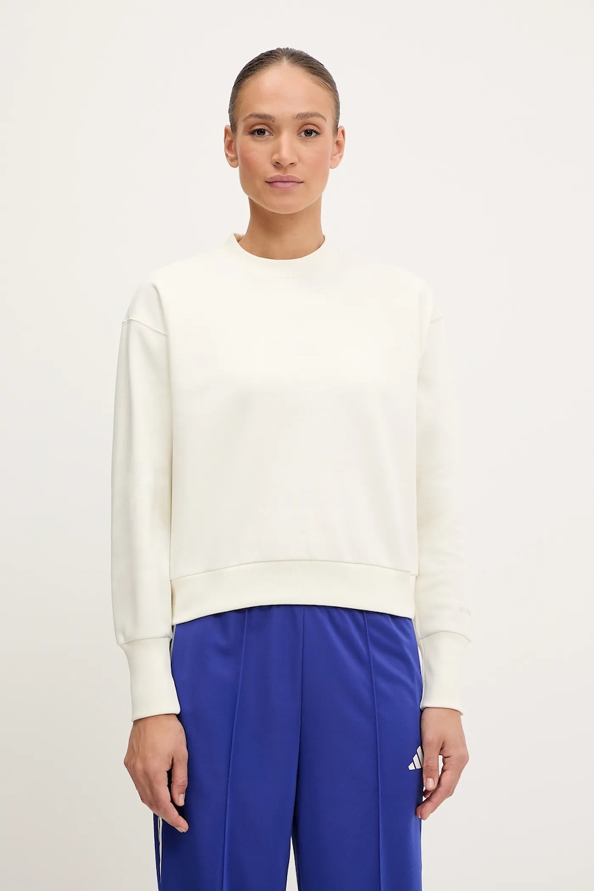 Mikina adidas ALL SZN dámská, béžová barva, hladká, IY6748