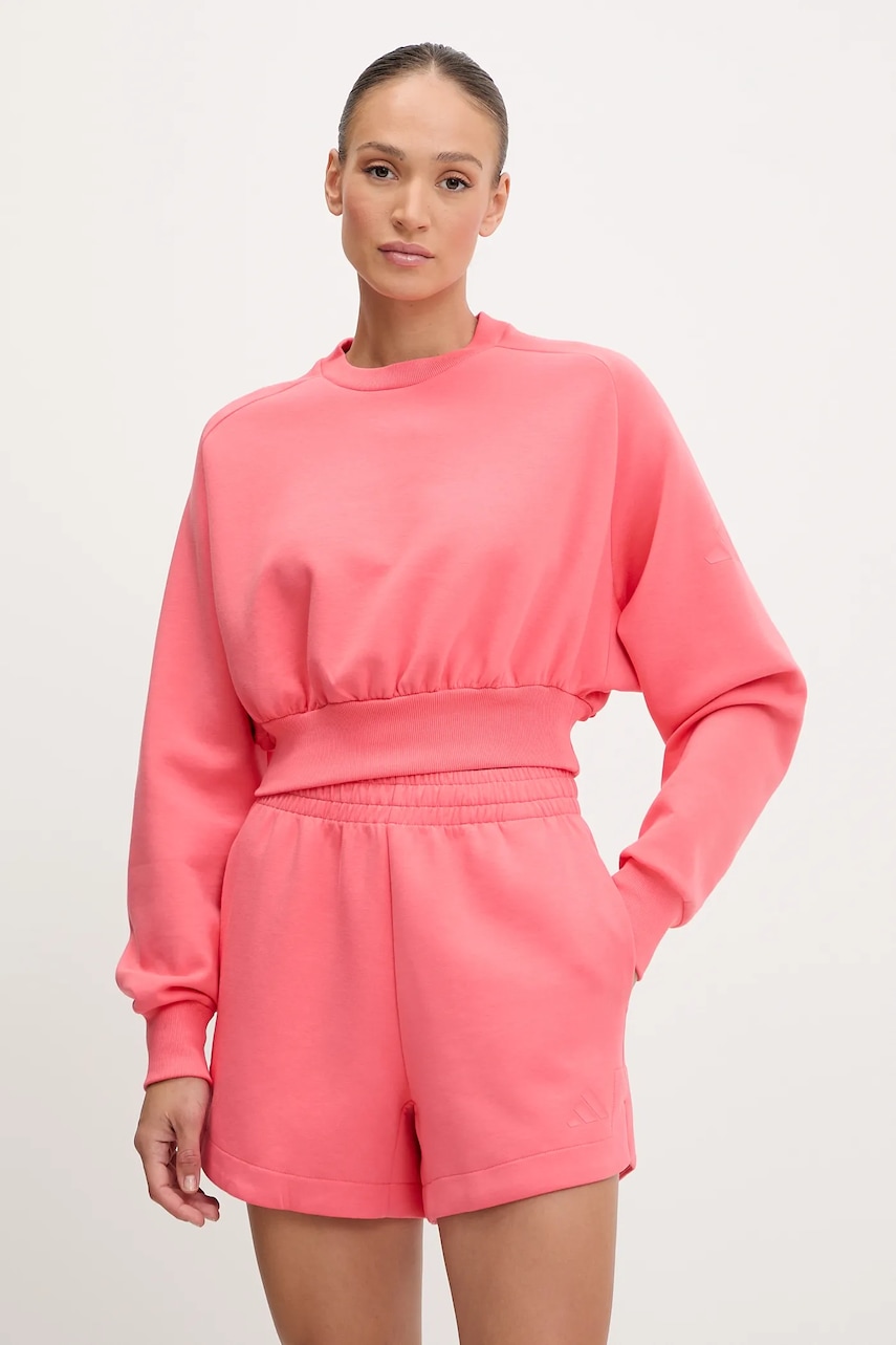 Mikina adidas All SZN dámská, oranžová barva, hladká, KD9772