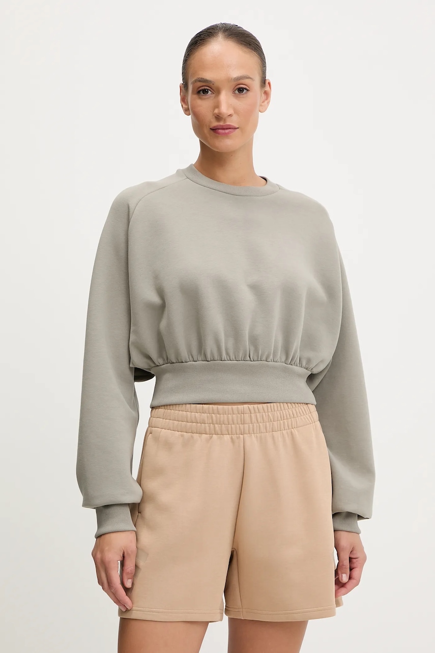 Mikina adidas All SZN dámská, zelená barva, hladká, JW5070