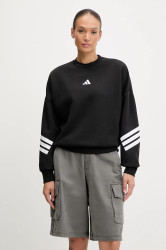 Mikina adidas Future Icons dámská, černá barva, s potiskem, JE0203