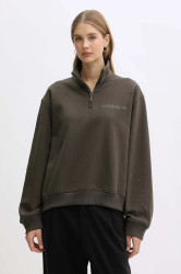 Mikina adidas Originals Essentials dámská, zelená barva, hladká, JW1025