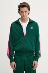 Mikina adidas Originals Firebird pánská, zelená barva, s aplikací, KA0458