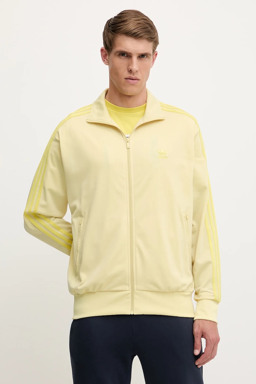 Mikina adidas Originals Firebird pánská, žlutá barva, s aplikací, JP2546