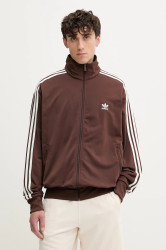 Mikina adidas Originals Firebird Tt pánská, hnědá barva, s aplikací, KA0459