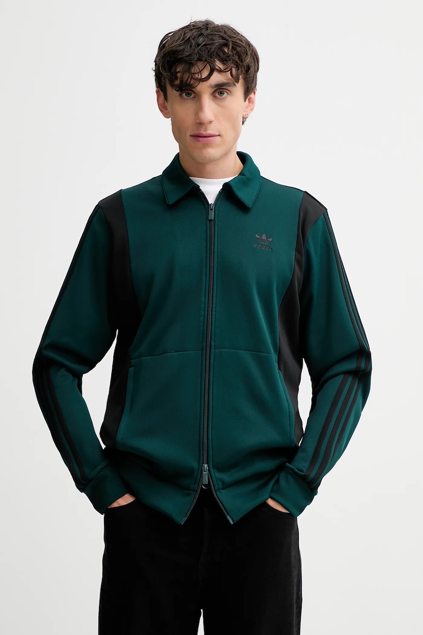 Mikina adidas Originals Panel Tt pánská, zelená barva, s aplikací, JY1426