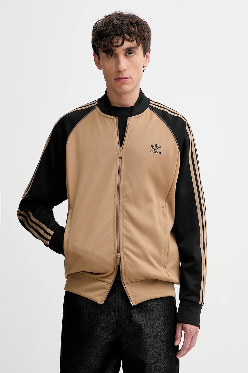 Mikina adidas Originals Sst Tt pánská, zelená barva, vzorovaná, JY1292
