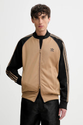 Mikina adidas Originals Sst Tt pánská, zelená barva, vzorovaná, JY1292