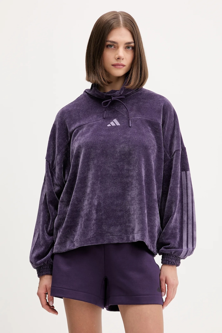Mikina adidas Tiro dámská, fialová barva, hladká, JM1809