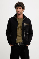 Mikina Aeronautica Militare pánská, černá barva, s aplikací, FE2069UF00668