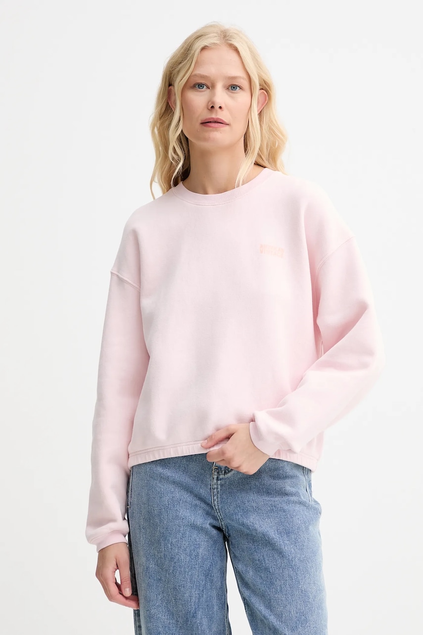 Mikina American Vintage dámská, růžová barva, s potiskem, IZU03A