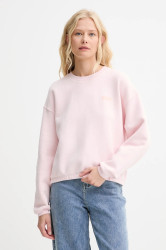 Mikina American Vintage dámská, růžová barva, s potiskem, IZU03A