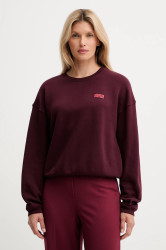Mikina American Vintage dámská, vínová barva, s potiskem, IZU03A
