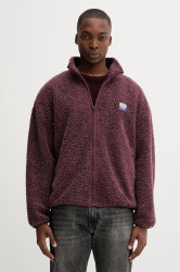 Mikina American Vintage pánská, vínová barva, hladká, MHOK16B