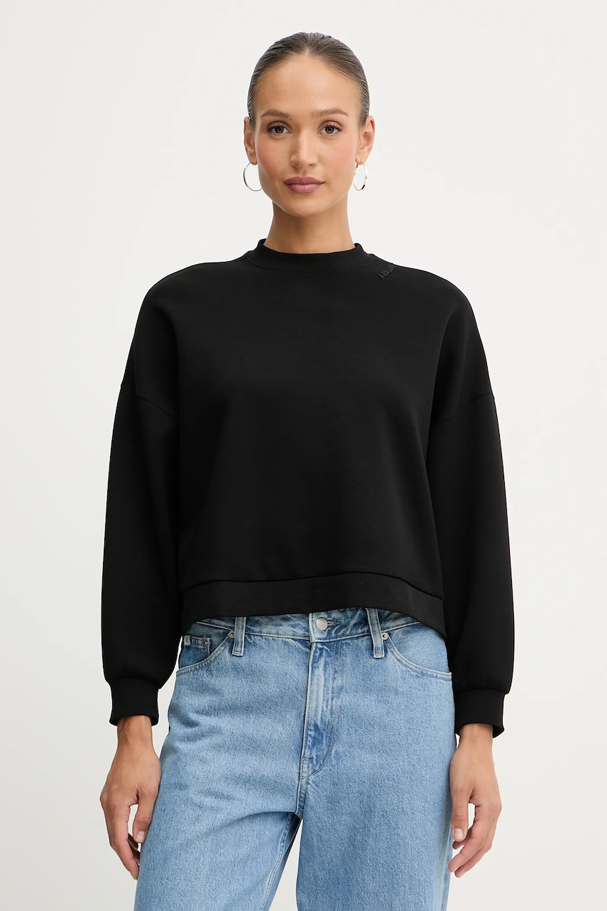 Mikina Armani Exchange dámská, černá barva, hladká, XW000740 AF16111