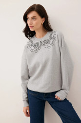 Mikina Bizuu COLLIER dámská, šedá barva, COLLIER GREY