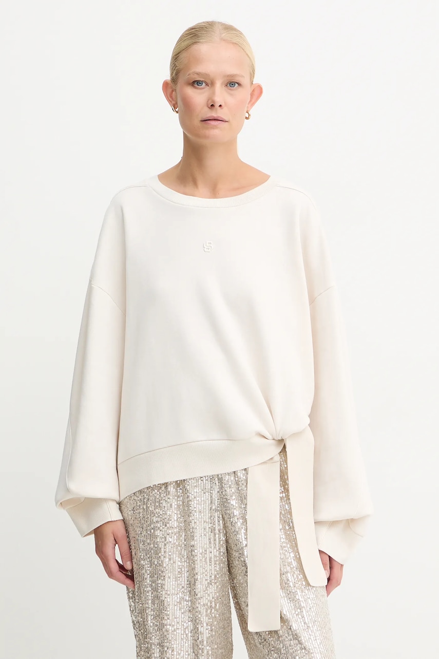 Mikina BOSS Essega dámská, béžová barva, hladká, 50550338