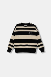 Mikina Calvin Klein Jeans černá barva, vzorovaná, IB0IB02558