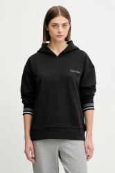 Mikina Calvin Klein Performance dámská, černá barva, s kapucí, hladká, LVGWF5W309