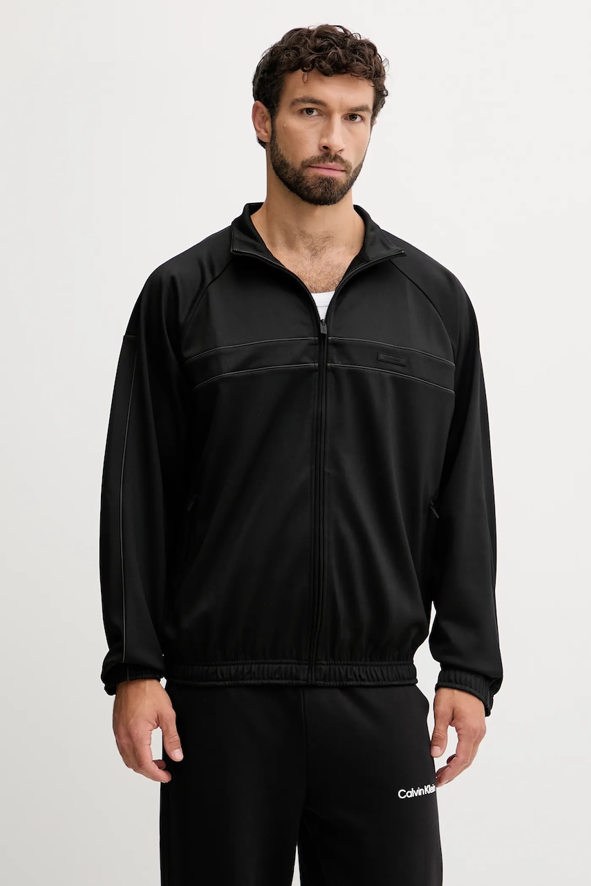 Mikina Calvin Klein Performance pánská, černá barva, hladká, LVGMF5W311