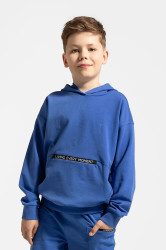 Mikina Coccodrillo modrá barva, s kapucí, IN THE SUN BOY JUNIOR