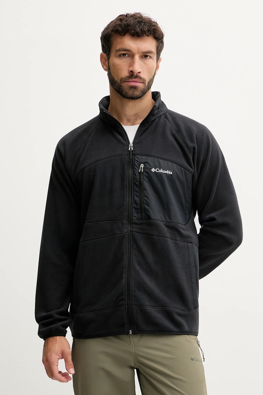 Mikina Columbia Fast Trek pánská, černá barva, hladká, 2135691