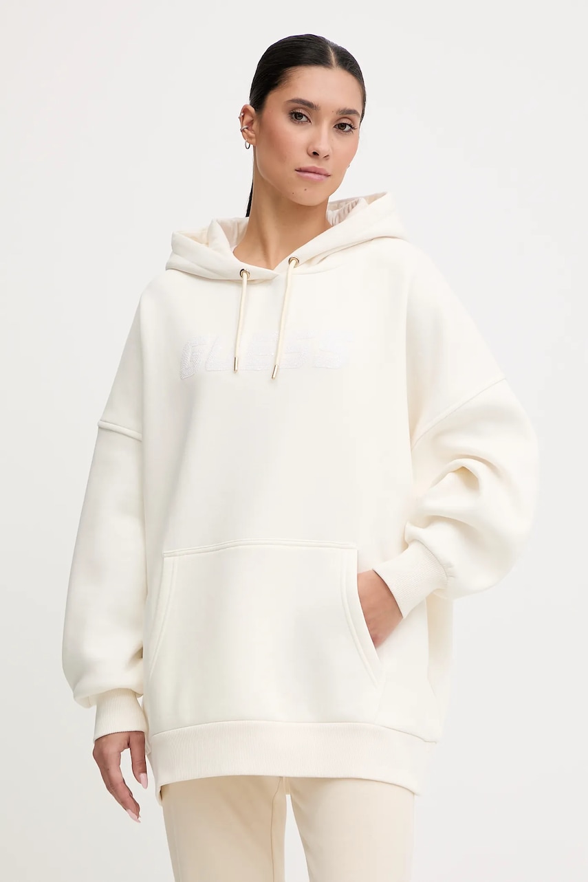 Mikina Guess AELIA dámská, béžová barva, s kapucí, s aplikací, V5BQ12 KB681