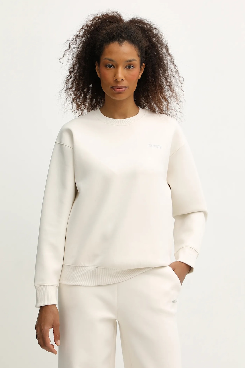 Mikina Guess AURELIA dámská, béžová barva, hladká, V5BQ05 K1971