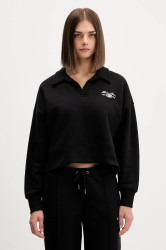 Mikina Guess Jeans dámská, černá barva, melanžová, W5BQ09 KC811