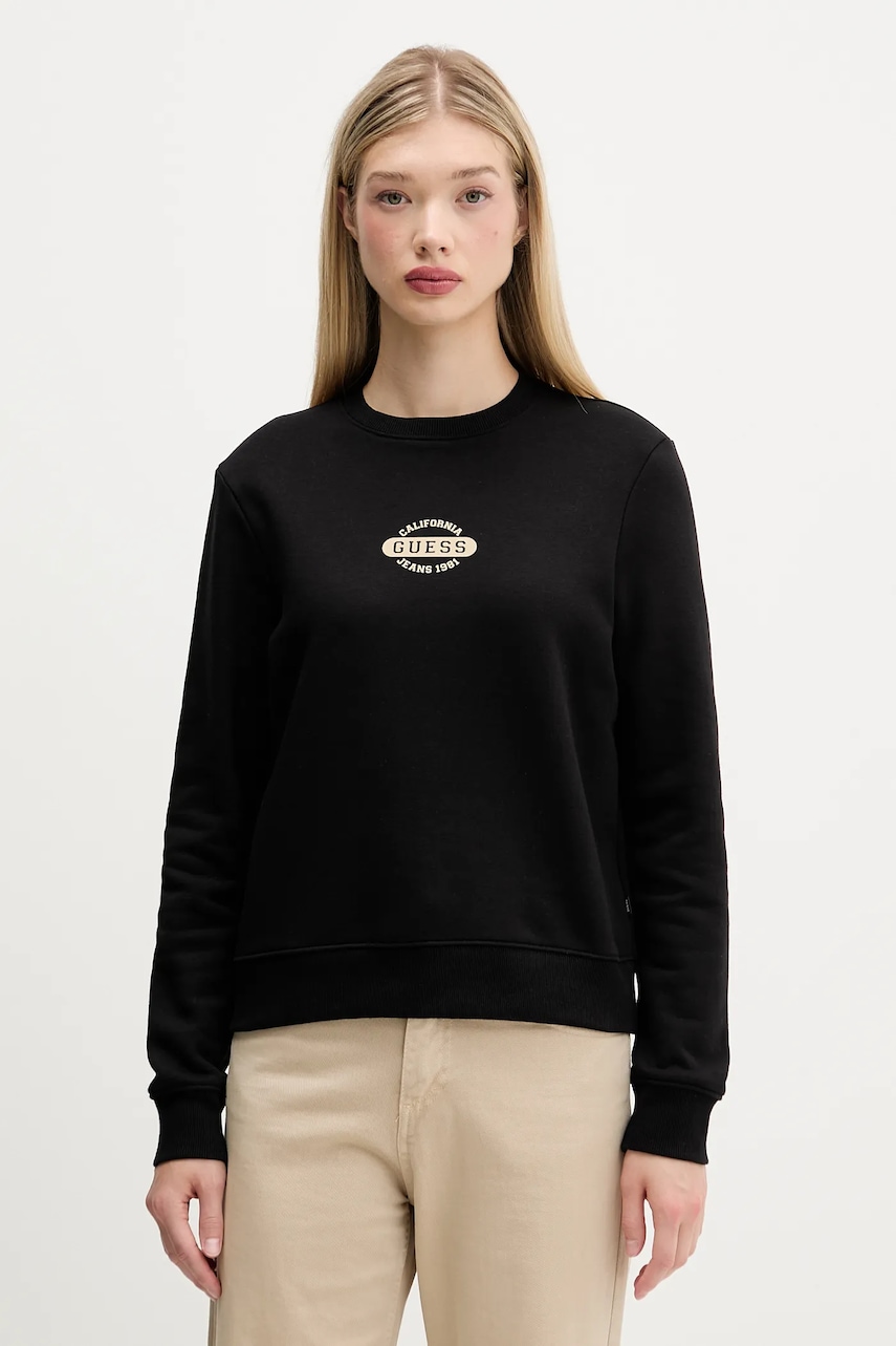 Mikina Guess Jeans dámská, černá barva, vzorovaná, W5BQ07 KC811