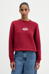 Mikina Guess Jeans dámská, vínová barva, vzorovaná, W5BQ07 KC811