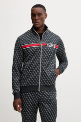 Mikina Guess KORBIN pánská, černá barva, vzorovaná, Z2BQ06 K7122
