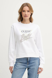 Mikina Guess LOVE dámská, bílá barva, s potiskem, W5GQ05 KB683