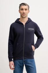 Mikina Guess pánská, tmavomodrá barva, s kapucí, s aplikací, M5BQ48 K9Z21