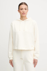 Mikina Guess PEONY dámská, béžová barva, s kapucí, hladká, V5YQ04 KBSL2