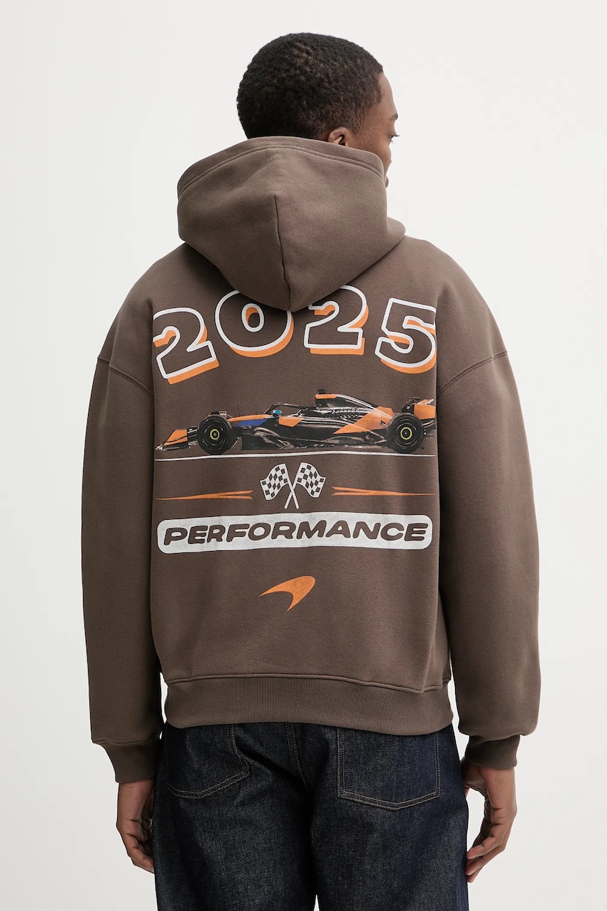 Mikina Hollister Co. pánská, hnědá barva, s kapucí, s potiskem, KI322-5403-420