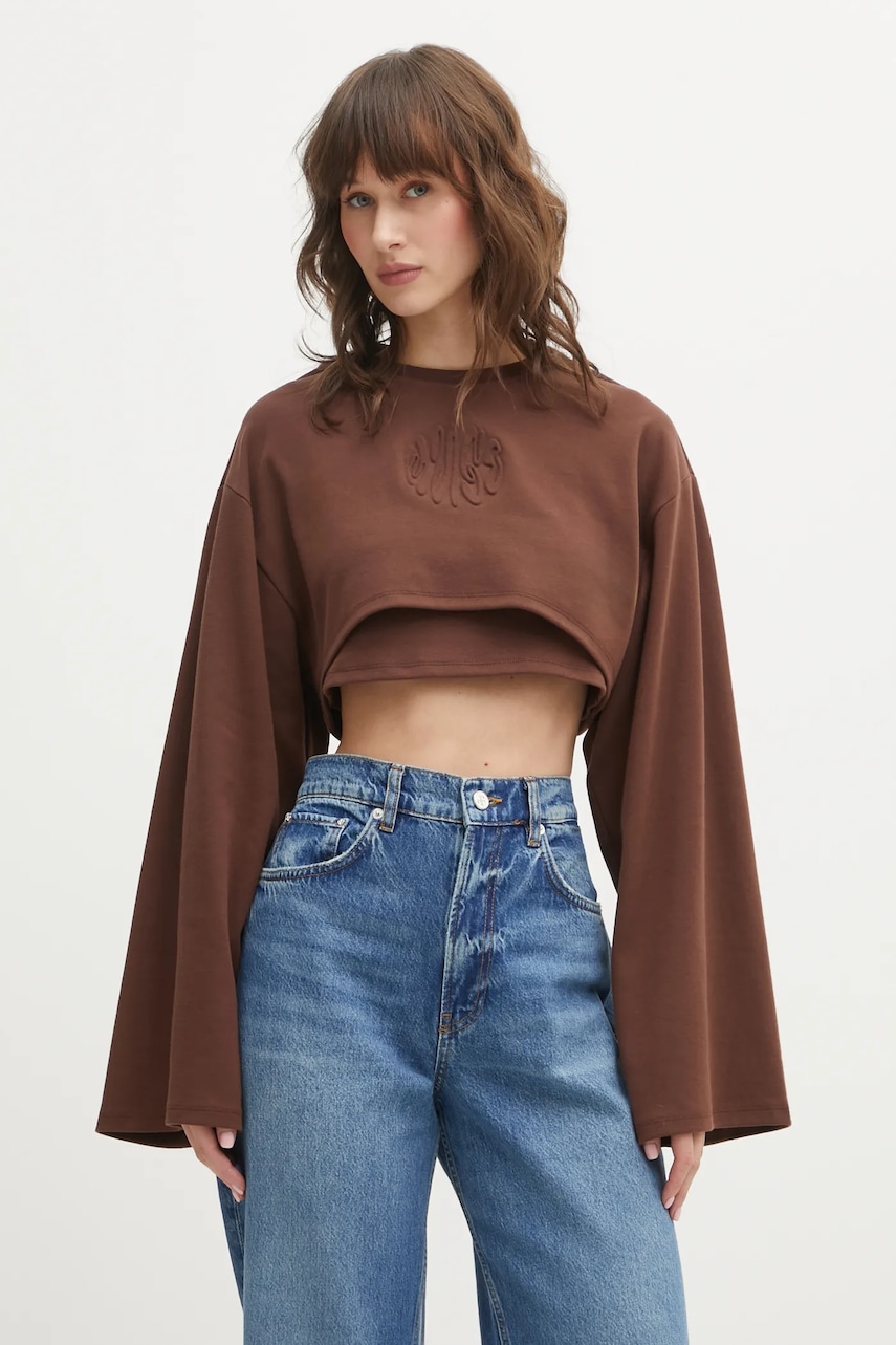 Mikina Hugo Blue Daleisy_B dámská, hnědá barva, s aplikací, 50553978