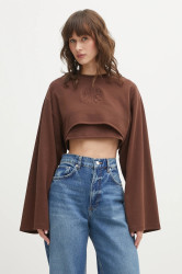 Mikina Hugo Blue Daleisy_B dámská, hnědá barva, s aplikací, 50553978