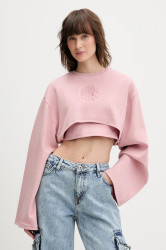 Mikina Hugo Blue Daleisy_B dámská, růžová barva, s aplikací, 50553978