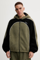 Mikina Hugo Blue Neddyzo pánská, zelená barva, s kapucí, 50546620
