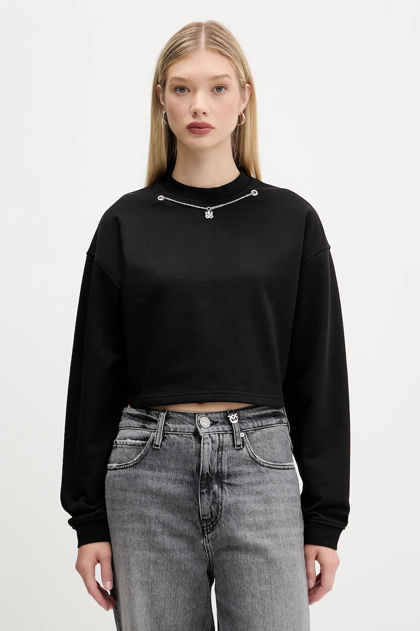 Mikina HUGO Dannecel dámská, černá barva, hladká, 50550153