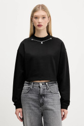 Mikina HUGO Dannecel dámská, černá barva, hladká, 50550153